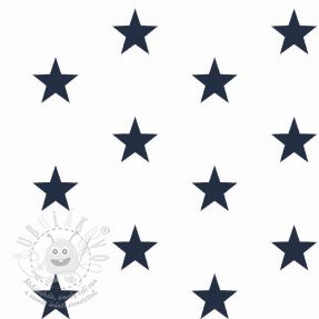 Pamutvászon Stars white/navy