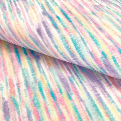 Jersey GOTS Colourful batik pastel digital print