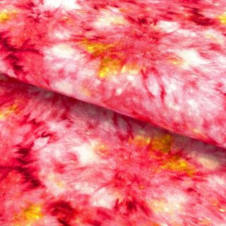 Jersey GOTS Colourful batik splash coral digital print