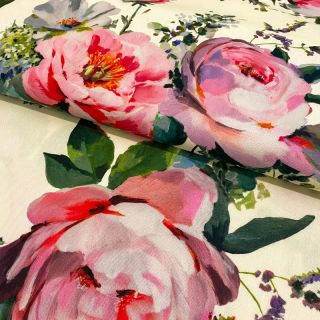 Dekorációs anyag Roses delicate painting cream digital print