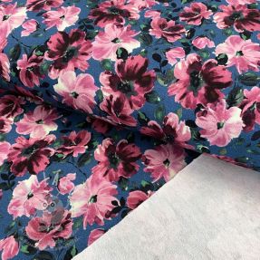 Szabadidő anyag Spring flowers jeans digital print