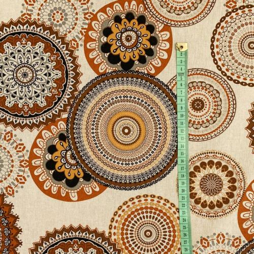 Dekorációs anyag Linenlook Geometric mandala brown