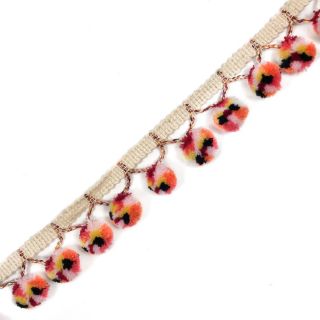 Pom-pom szalag AFRICA rose bordeaux