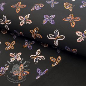 Softshell téli Butterfly black digital print