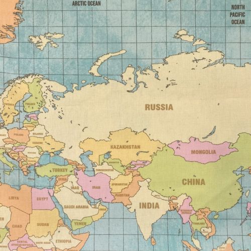 Dekorációs anyag premium World map vintage